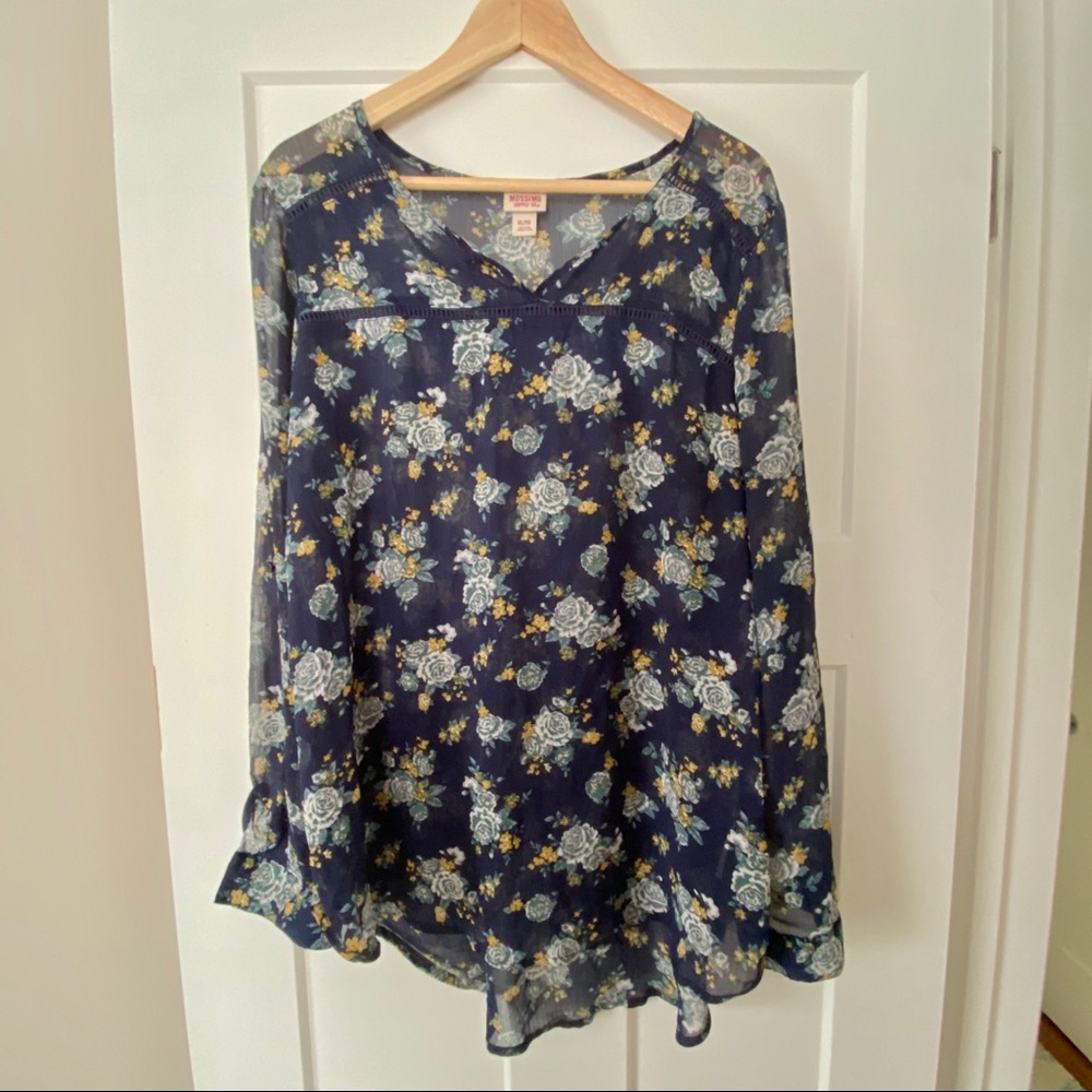 Mossimo Sheer Floral Blouse